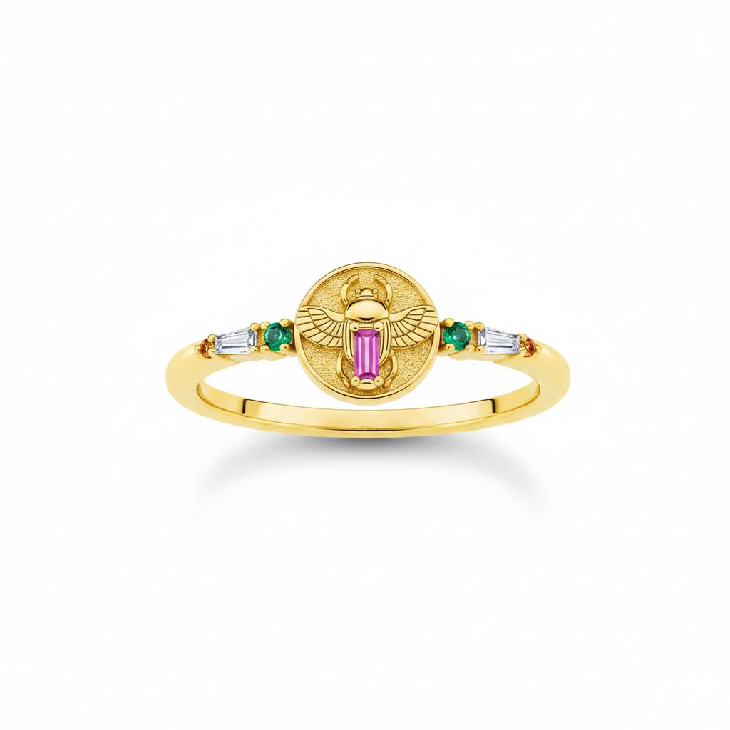 Gold-Plated Palm Tree Ring