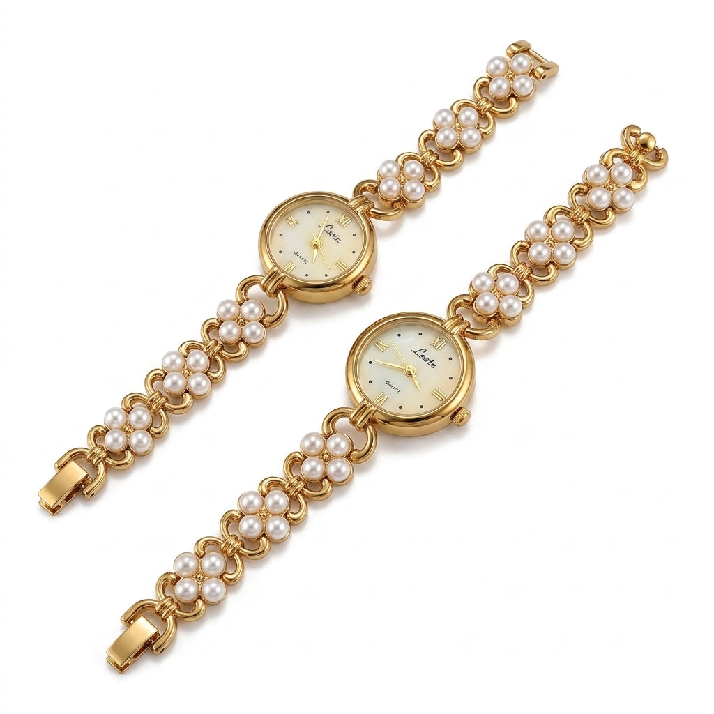 Golden Pearl Inlaid Luxury Quartz Watch