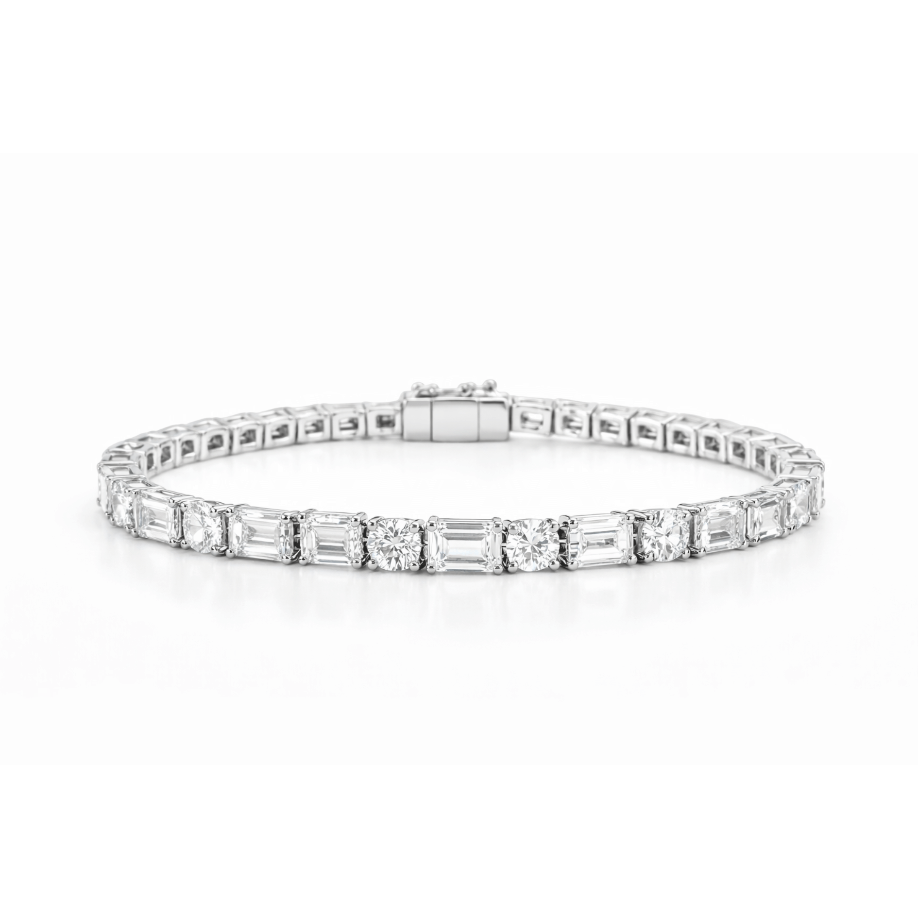 Baguette & Round Cut Tennis Bracelet