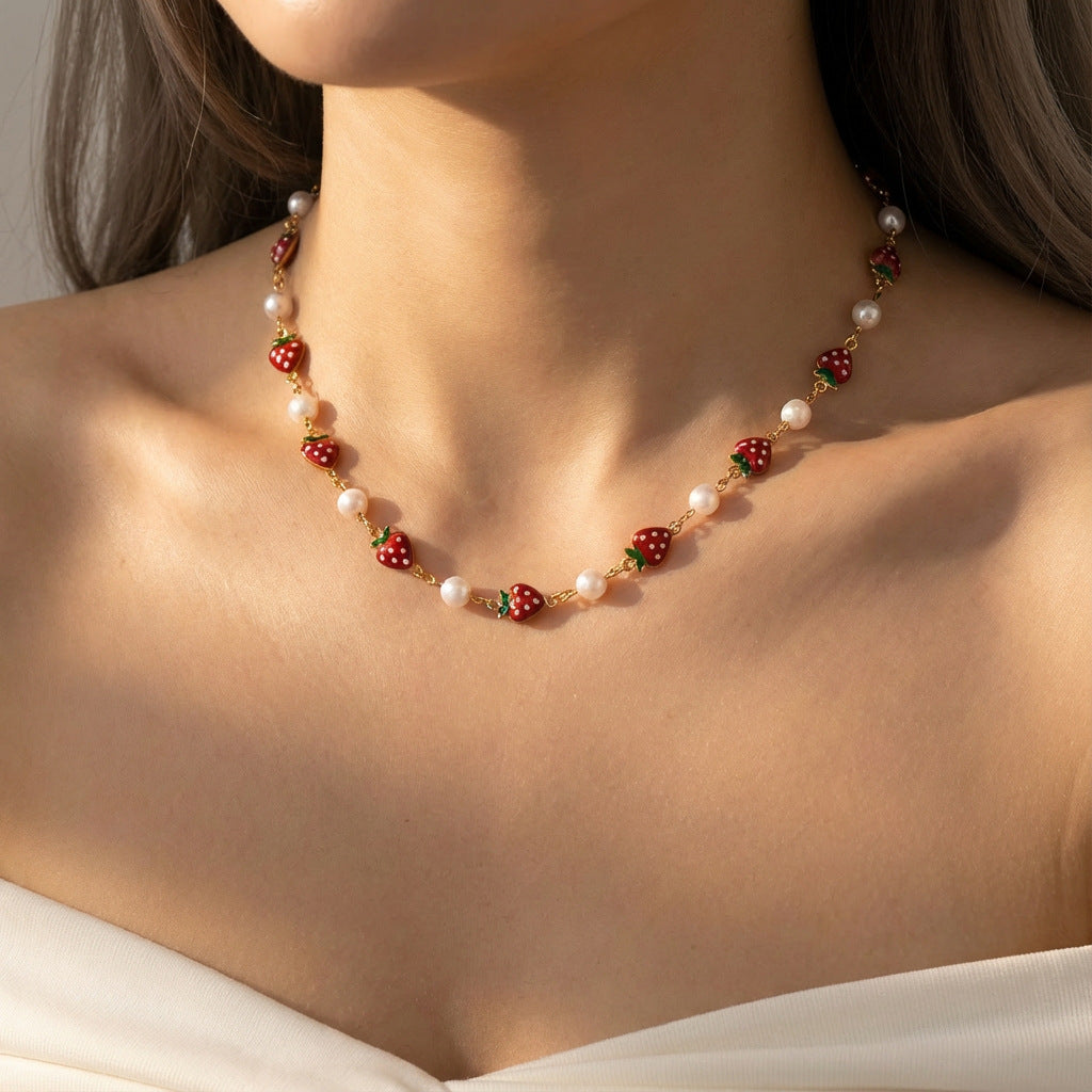 Cherry Heart Charm Necklace