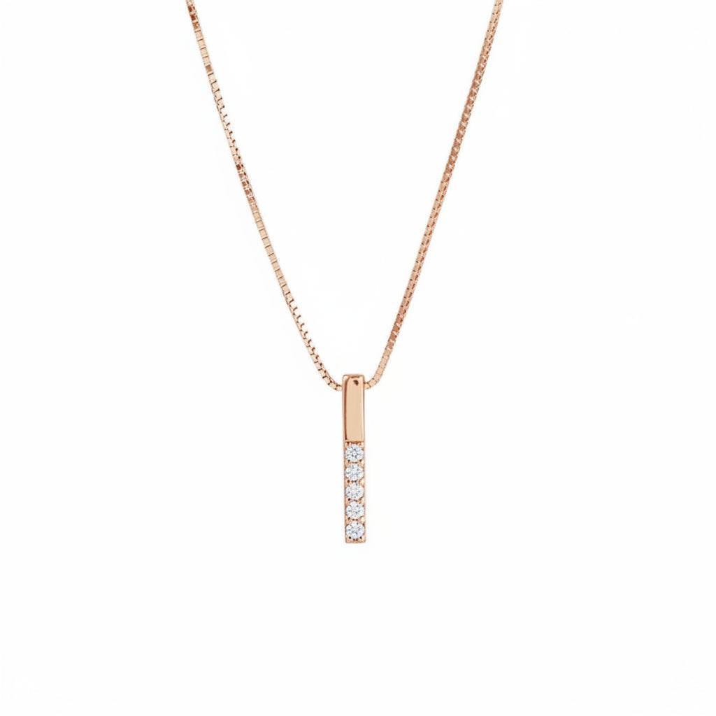 ANENJERY Silver Geometric Zircon Clavicle Necklace