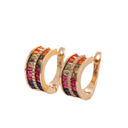 Multicolor Zircon Hoop Earrings