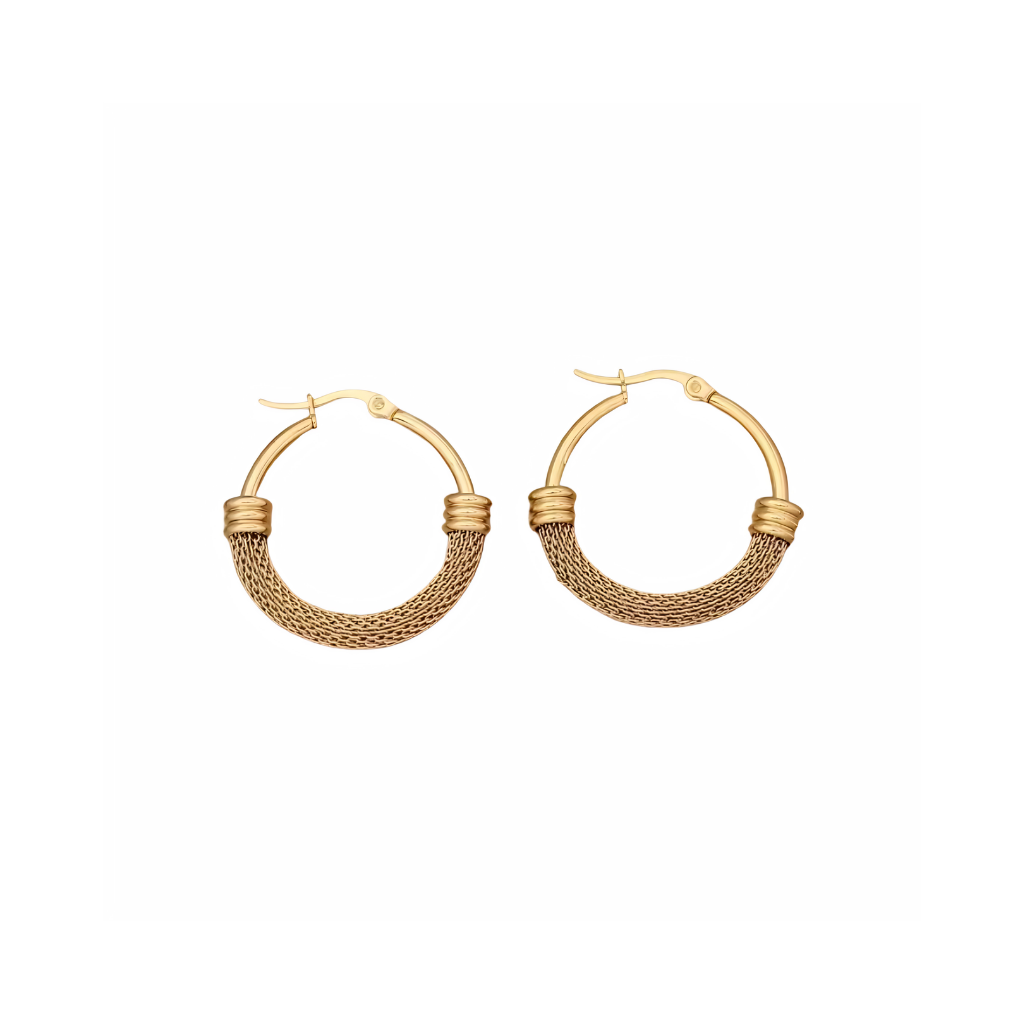 Mesh Design Hoop Earrings