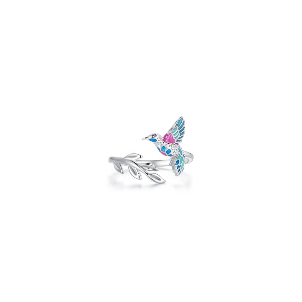 925 Sterling Silver Kingfisher Bird Ring