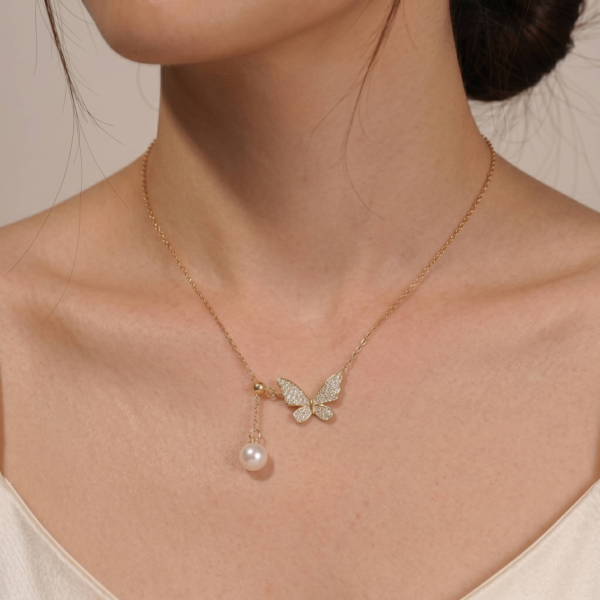 Butterfly Pearl Necklace
