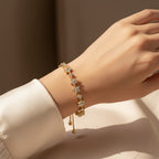 Crystal Zircon Flower Beaded Bracelet