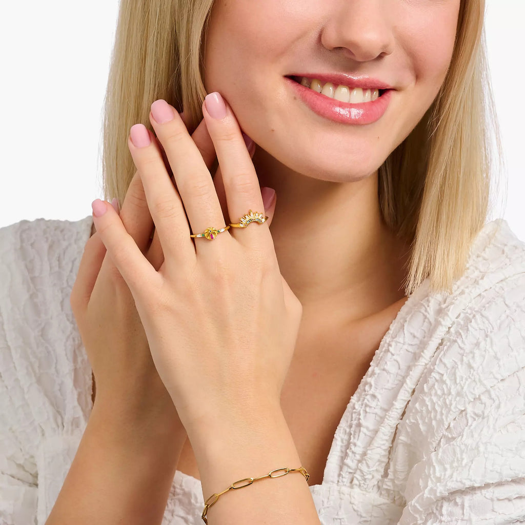 Zircon Star Shape Gold-plated Ring