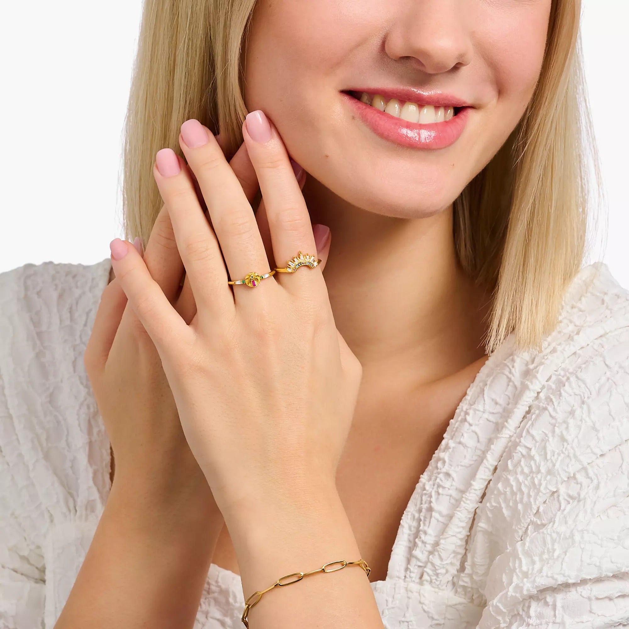 Zircon Star Shape Gold-plated Ring