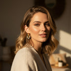 Natural Stone Hoop Earrings