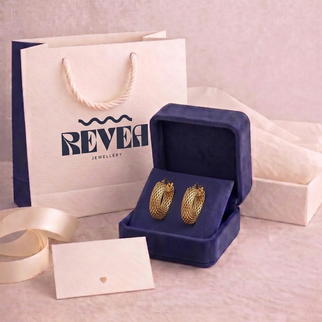 FLASHBUY Gold Geometric Mesh Earrings