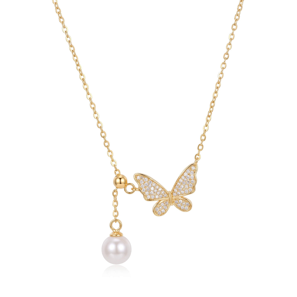Butterfly Pearl Necklace