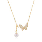 Butterfly Pearl Necklace